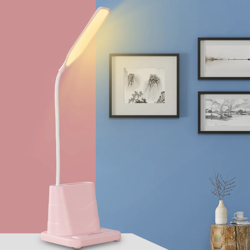

USB Rechargeable LED Desk Lamp Touch Dimming Adjustment Table Lamp for Children Kids Reading Study Bedside Bedroom Living Room