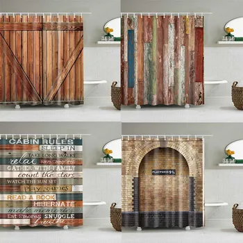 

Wall Hanging Waterproof Shower Curtain Bath Screens Geometric Bathroom Waterproof Bath Screens Christmas Decor