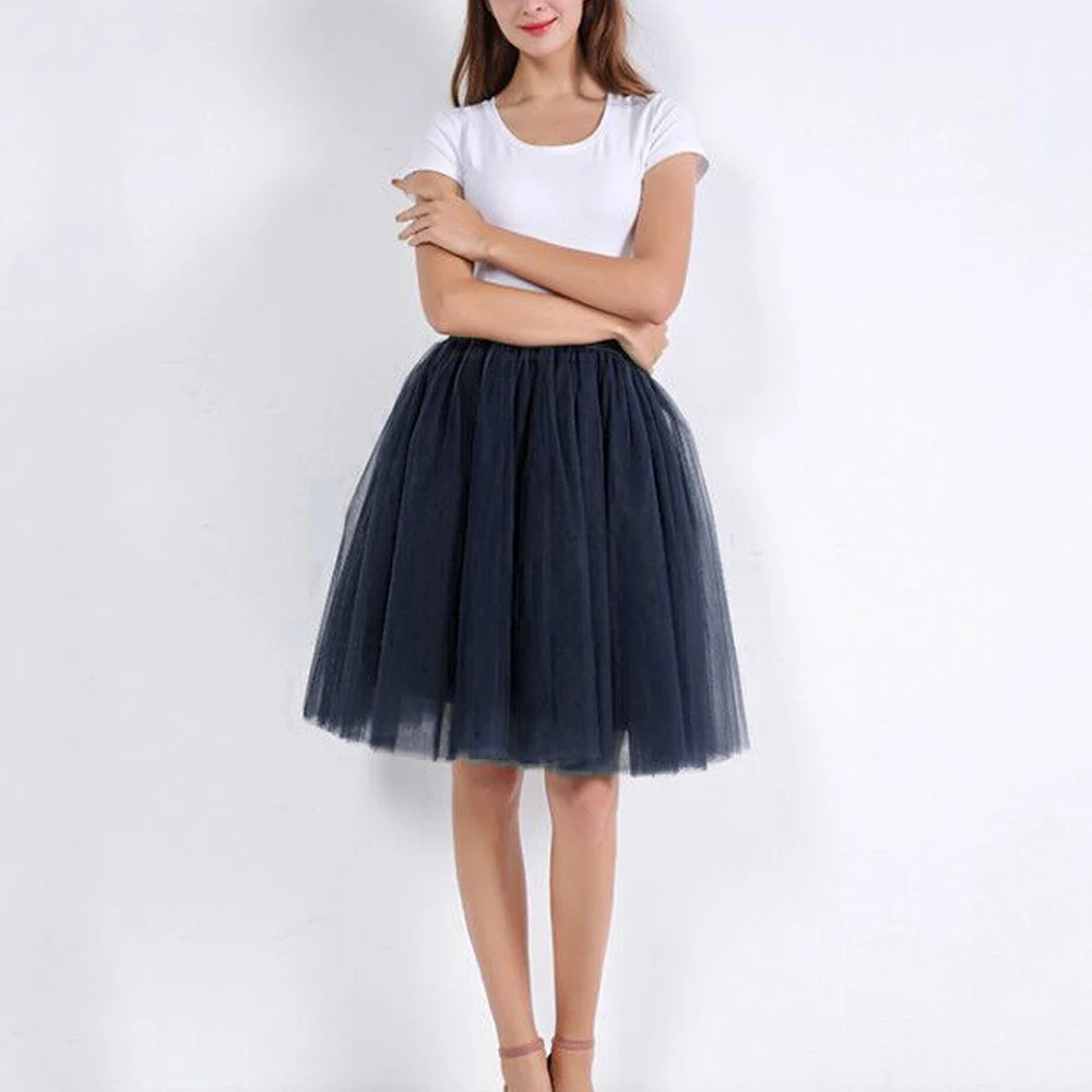 4 Color Wedding Petticoats Women 6 Layered Pleated Tulle Underskirt Woman Chiffon Fluffy Organza Vintage Tutu Skirts Ball Grown