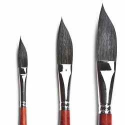 Pinceau avec manche en bois de haute qualité pour artiste, 1 pièce, pour aquarelle et art, mélange, cheveux, écureuil, 666DS, 