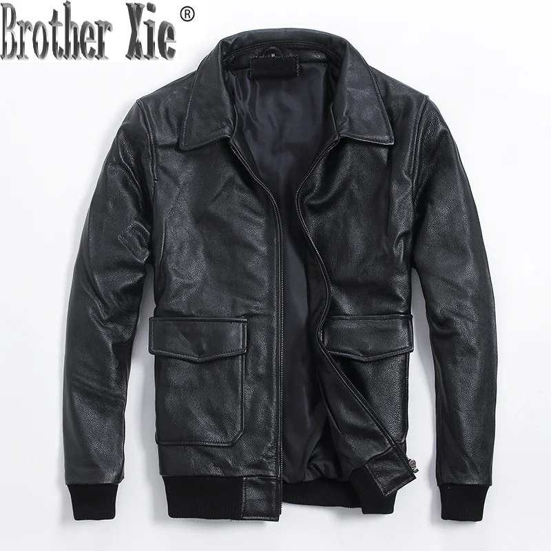 

Genuine Leather Jacket Men Autumn Winter Sheepskin Coat Motorcycle Cowhide Leather Jackets Plus Size 2020 6-660 KJ2710