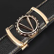 

Trendy Men's Women's Belts Letter Automatic Buckle No Tooth Marks Luxury Leather Business Casual Couple Belts Husband Wife Gifts