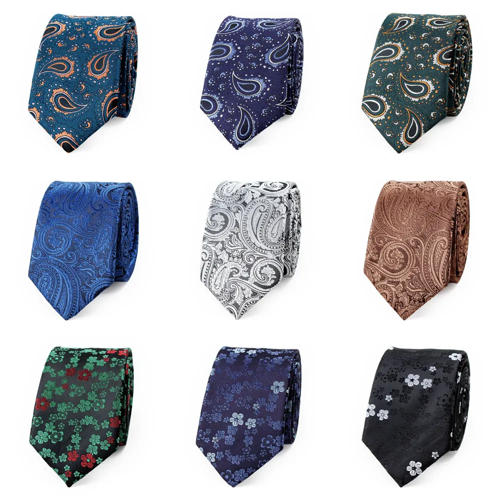 Mens Neckties Skinny Paisley Necktie Classic Neckties for Business