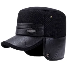 Зимняя теплая шапка для мужчин из искусственной кожи бейсболка s Регулируемая Снежная Кепка для мужчин gorras