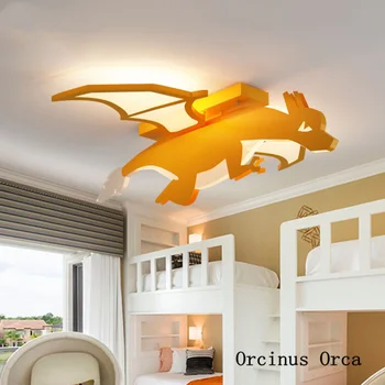 

New fire breathing dragon ceiling lamp boy bedroom children's room lamp cartoon creative led dinosaur ceiling lamp free shipping