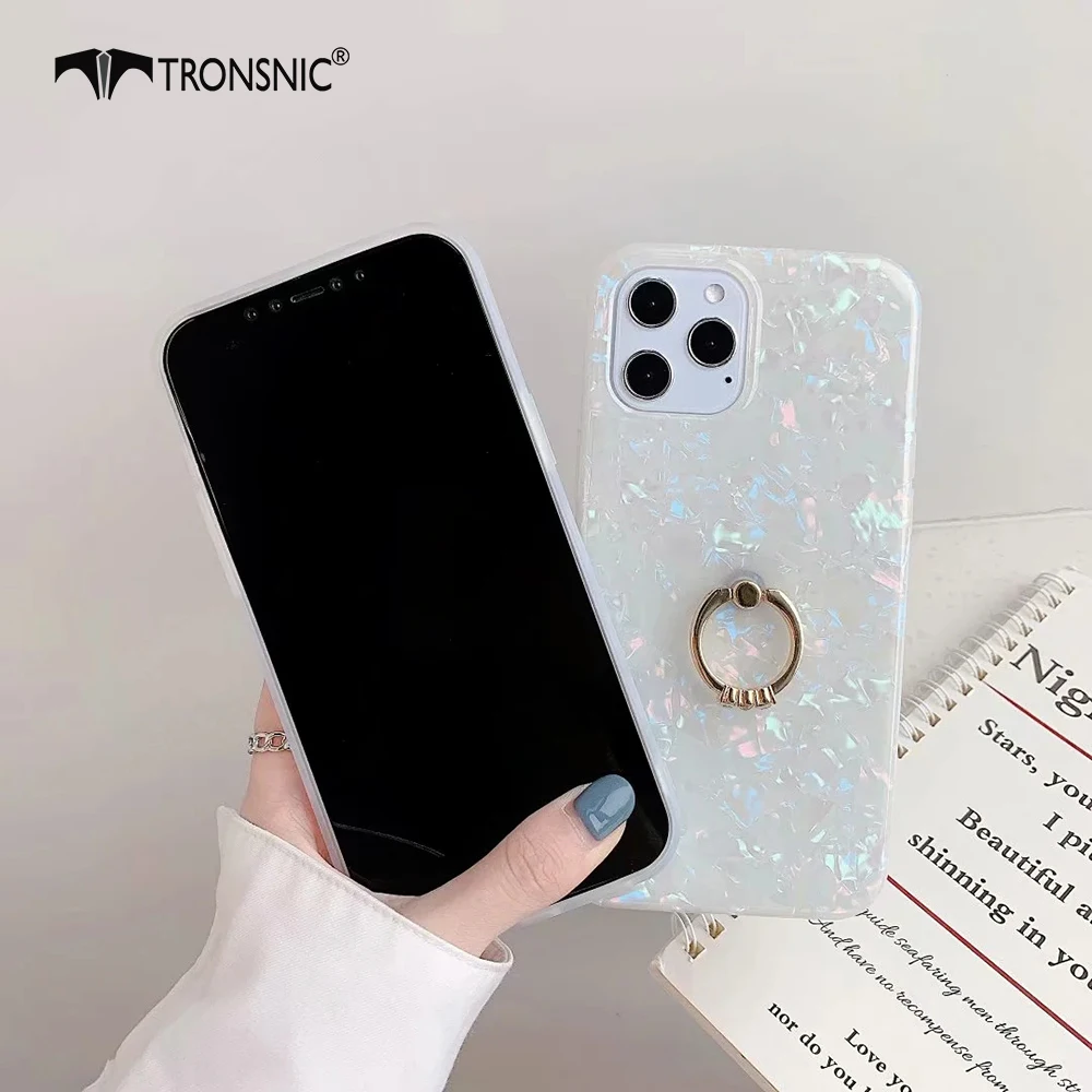 Conch Marble Ring Phone Case for iPhone 12 11 Pro Max XR Xs