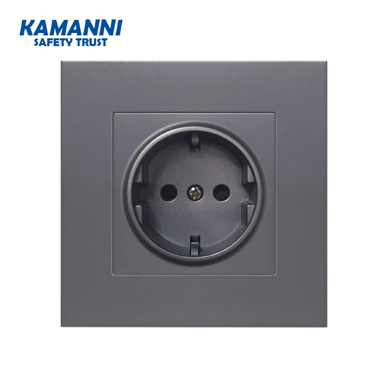 Flame retardant PC panel switch 1 gang 1/2 way large panel EU standard interrupter wall lamp 16 switch hidden luxury switch