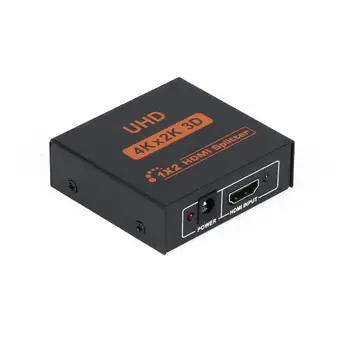 

HDMI 1.4b UHD 3D 4K*2K Full HD 1080p HDMI Splitter 1X2 2 Port Hub Repeater Amplifier with 5V DC Power Supply EU / US Plug GT