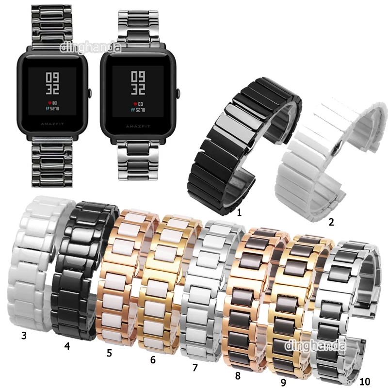 

20mm 22mm Ceramic Watch Band Strap for Huami Amazfit Bip 1S Lite S U Wrist band for GTS 2 2E GTS2 Mini GTR 42mm GTR2 Neo strap