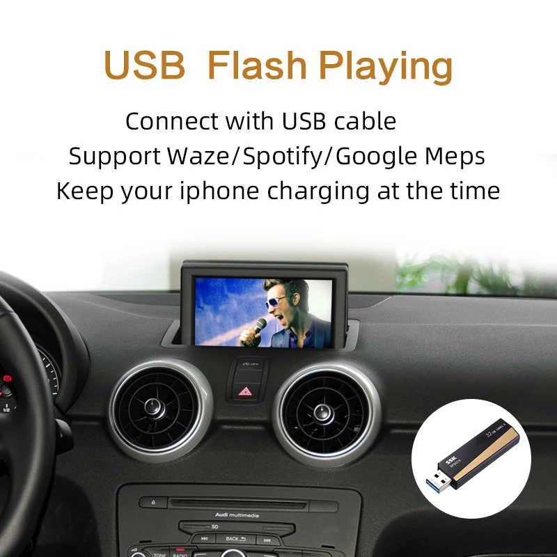 2020 Wireless/Wired Apple Carplay Decoder for Audi A1 Q3 MMI 2013-2019 muItimedia interface CarPlay Android auto Retrofit Kit