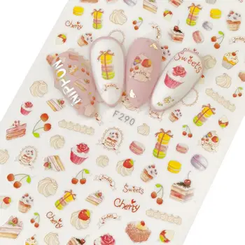 

Dessert Patterns Nails Art Manicure Back Glue Decal Decorations Design Nail Sticker For Nails Tips Beauty
