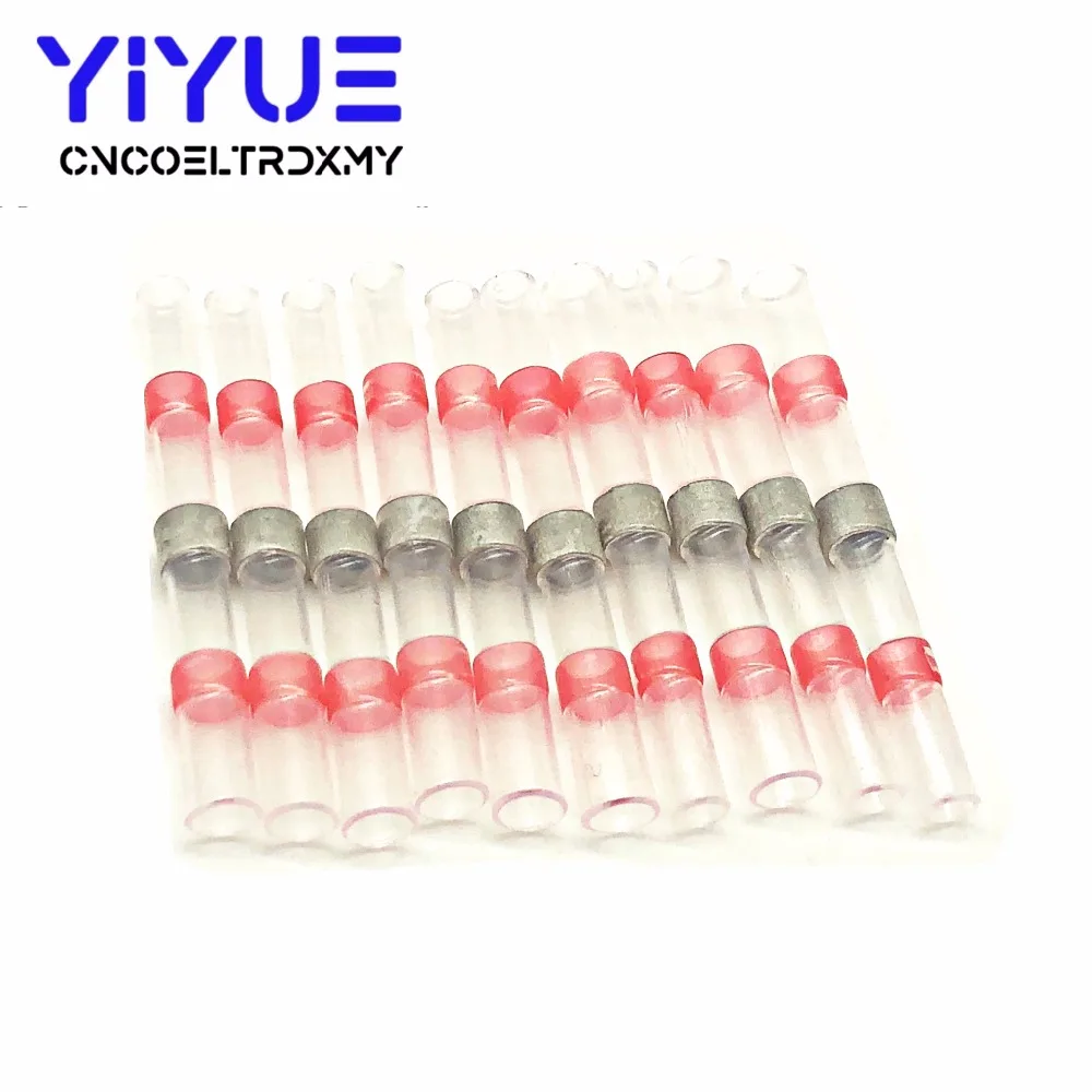 102050PCS Heat Shrink Butt Terminals Waterproof Solder Seal Tinned Copper Electrical Wire Cable Splice Terminal 26-10 AWG (3)