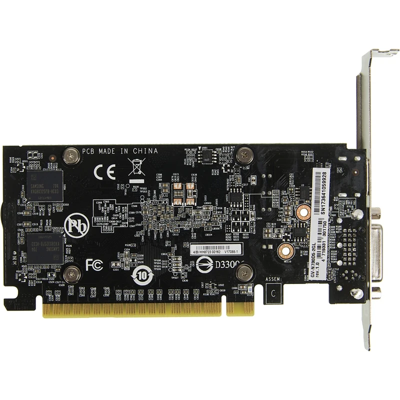 Видеокарта Gigabyte PCI-E GV-N730D5-2GL NV GT730 2048Mb 64b GDDR5 902/5000 DVIx1/HDMIx1/HDCP Ret low