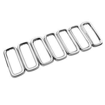 

7Pcs ABS Front Grill Grille Inserts for Jeep Renegade 2015-2018 Silver