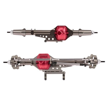 

Metal RC Car Front/Rear Axle 1/10 RC Rock Crawler for Axial WRAITH 90018 90020 90045 RR10 90048 90053 RC Parts (Silver+Red)