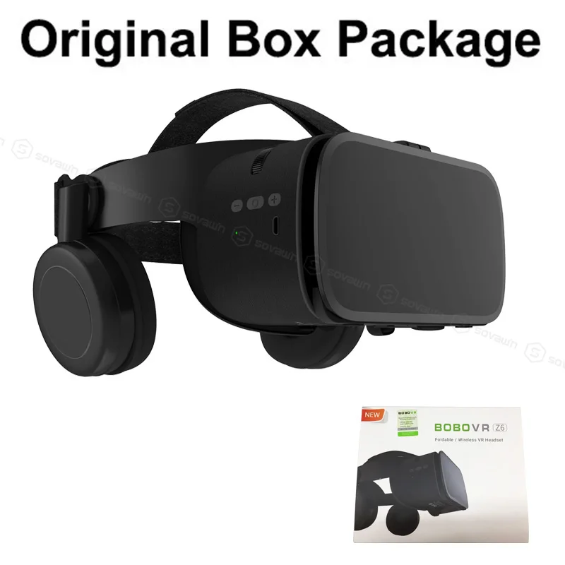 Only vr with box BOBO VR Z6, беспроводные Bluetooth 3D очки, виртуальная реальность для смартфона, стерео гарнитура VR, картон для iPhone, Android - Цвет: Only vr with box