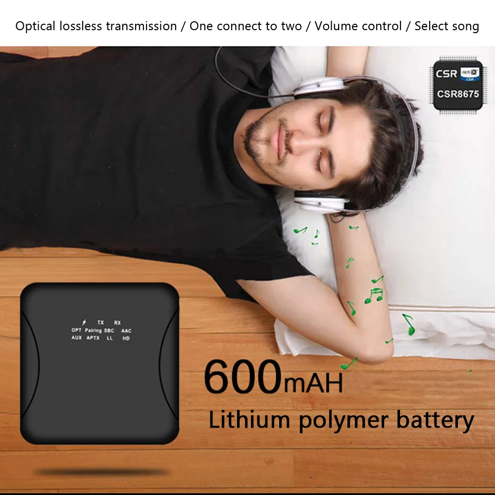 Bluetooth 5,0 передатчик bluetooth приемник CSR8675 APTX LL HD BT аудио беспроводной USB адаптер 3,5 мм AUX Jack/SPDIF/RCA для ТВ ПК