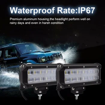 

Super bright LED Work Light 4320 LM Waterproof 6500K 2Pcs 36W 12V Lamp