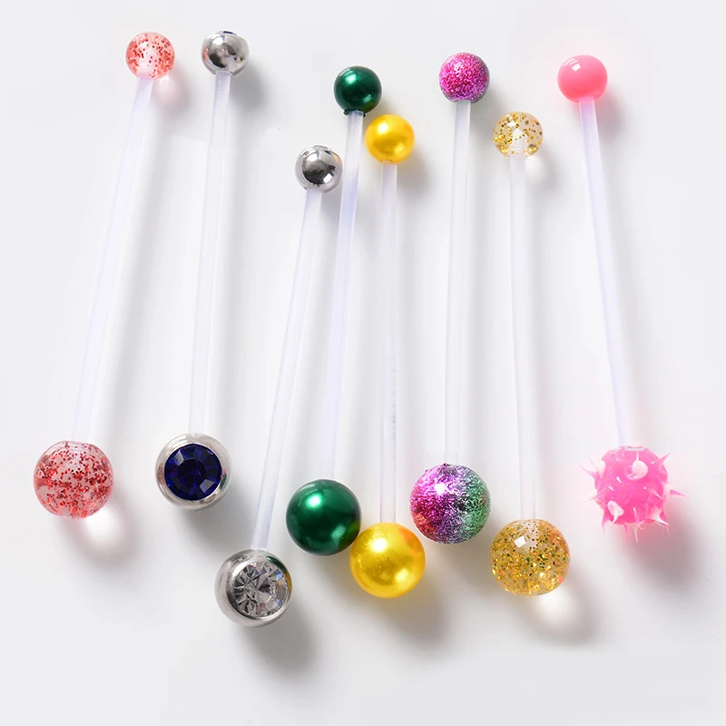 

10pcs Multicolor Flexible Clear Dangle Navel Rings Pregnant Woman Navel Bar Fashion Belly Button Ring Piercing Sexy Body Jewelry