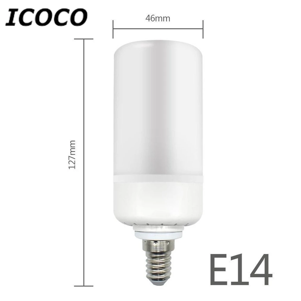 ICOCO E26/E27/E14/E12/B22 мерцающее пламя светодиодный светильник 3 режима имитирующая беспламенная лампа 2835SMD для домашнего декора на Рождество