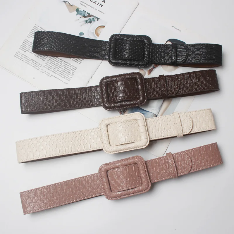 High Quality Female Pu Leather Snake Waist Belt Women Hot Designer Belts for Women's Dress Cinto Feminino ML122