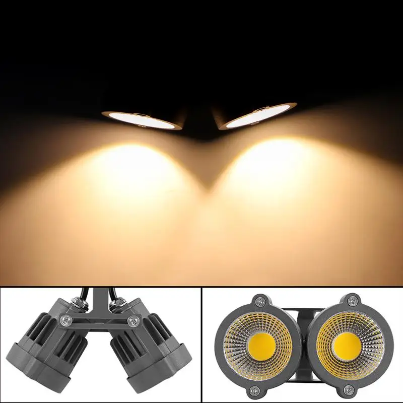 Регулируемый 10 Вт COB светодиодный двойной газон свет в саду двора патио светильник для дорожки лампа с Спайком Водонепроницаемый AC 12V теплый белый