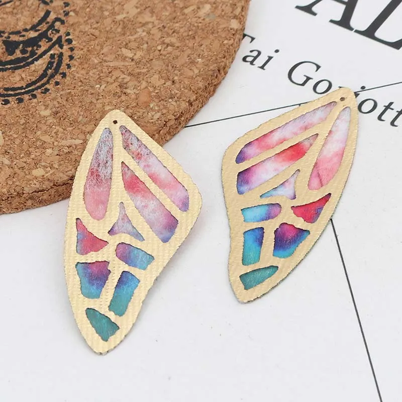 5PCs 3-6cm DIY Schmuck Ohrringe, Die Entdeckungen Zubehör Gradienten Schmetterling Flügel Anhänger Mit Loch Charme Für DIY Handwerk Versorgung – Detail 14