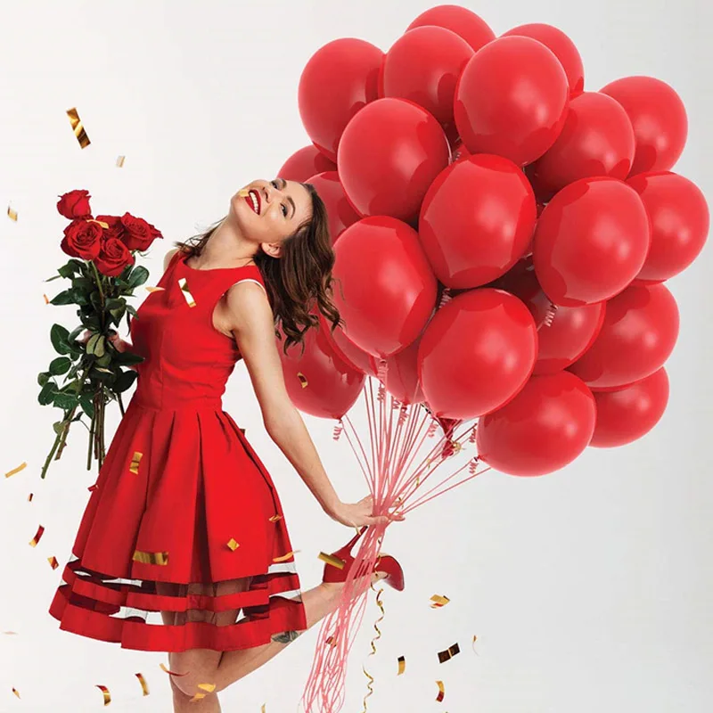 

50pcs 10inch red Latex Balloons 2.3g Birthday Wedding Latex Balloon Decorations Marriage Party Globos Supplies