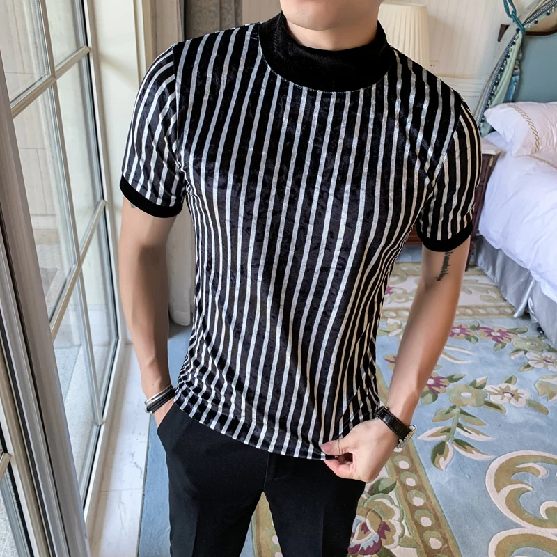 

Fashion 2019 Social Club Striped T Shirts Mens Short Sleeve Mens T Shirts Tee Shirt Homme Slim Fit Tight Chemise Homme Korea