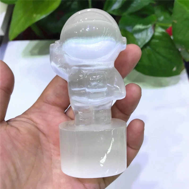 

Натуральные необработанные кристаллы селенита, карвинги, фигурка космического человека, гипсовое украшение, статуя рейки, исцеляющая Декоративная скульптура, дизайн комнаты