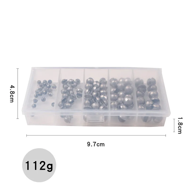 100 Pcs/box Open Bite Lead Set Bare Fishing-clip Drop Biting Round Auxiliary Fishing Tackle Gear