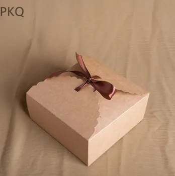 

15pcs Large Size Gift Paper Box With Ribbon Wedding Box For Candy/Cookie/Jewelry Gift Packaging Box