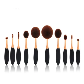 

10 Pcs luxury toothbrush makeup brush set Eye Shadow Foundation Blush Eyeliner Nasal shadow Blending Beauty Make up Brushes kit