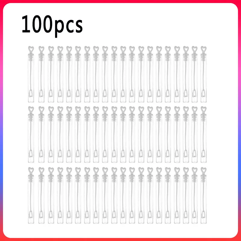 Toy Bubble-Soap-Bottle Wedding-Decor Heart-Wand-Tube Kid Love Playing Fun 100pcs Compact