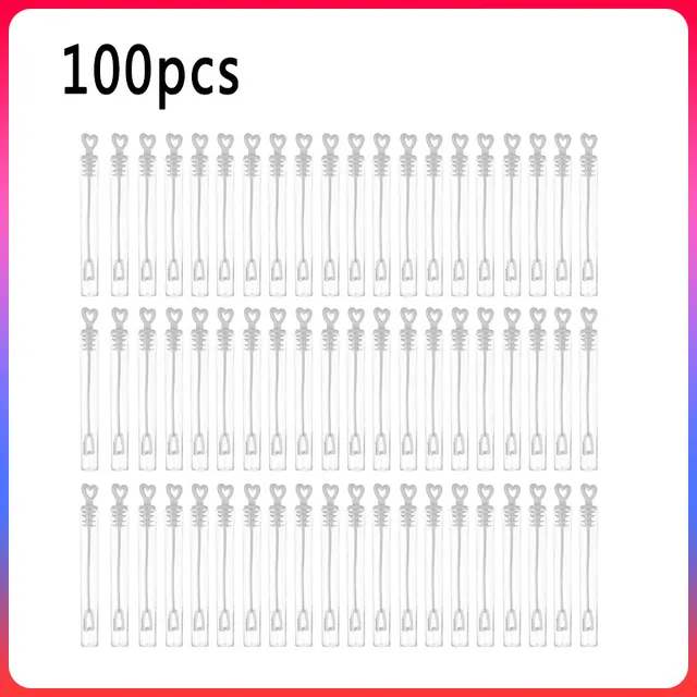100pcs 60pcs Love Heart Wand Tube Bubble Soap Bottle Playing Fun kid Toy Wedding Decor Compact and Carry Convenient Empty Bottle 1