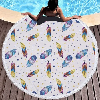 

Dreamcatcher new beach towel with fringed microfiber towel seaside shawl picnic mat Adult Colorful Quicksand Pattern