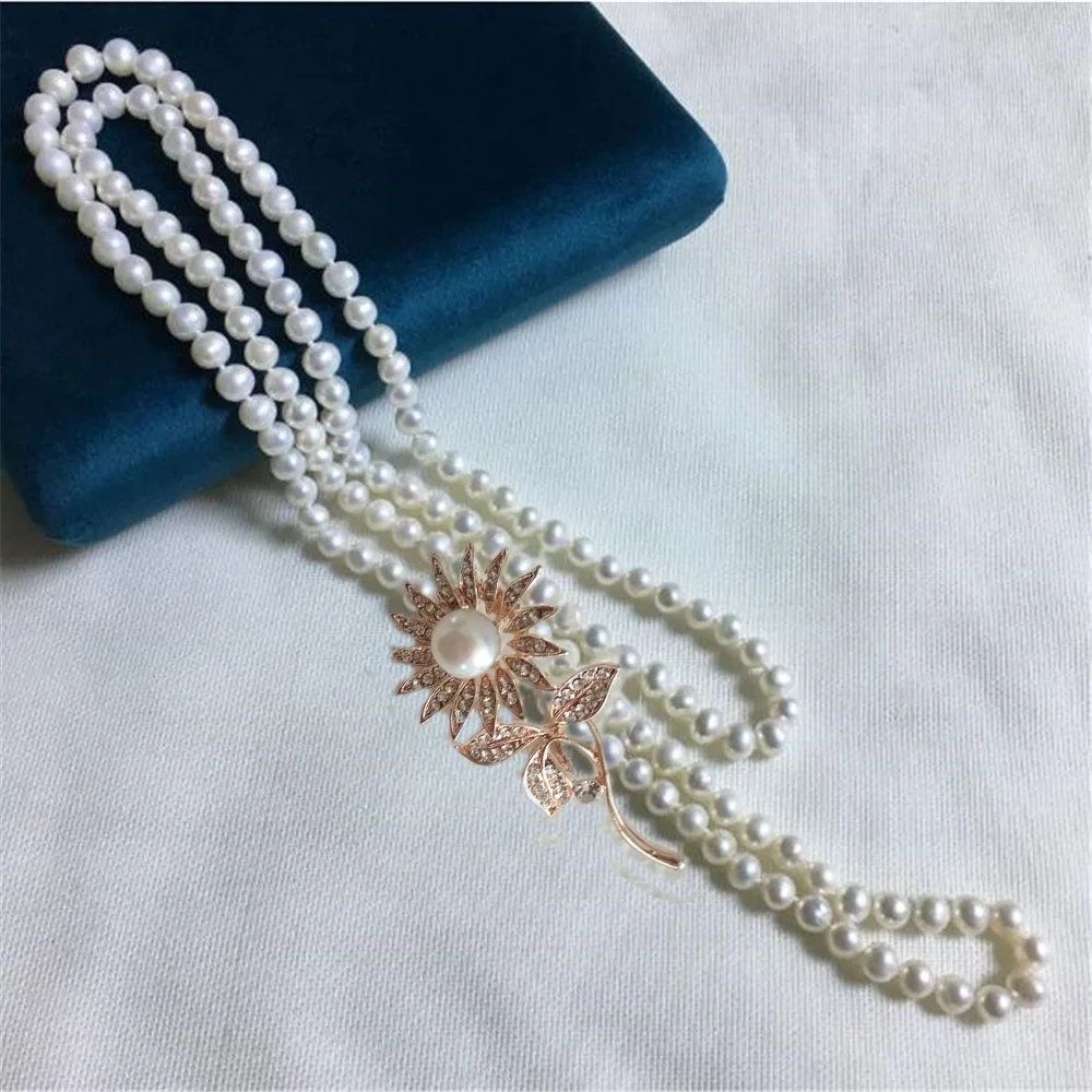 YKNRBPH женское длинное жемчужное белое ожерелье Многополосная Классическая Свадебная жемчужная цепочка - Цвет камня: Leaf 4