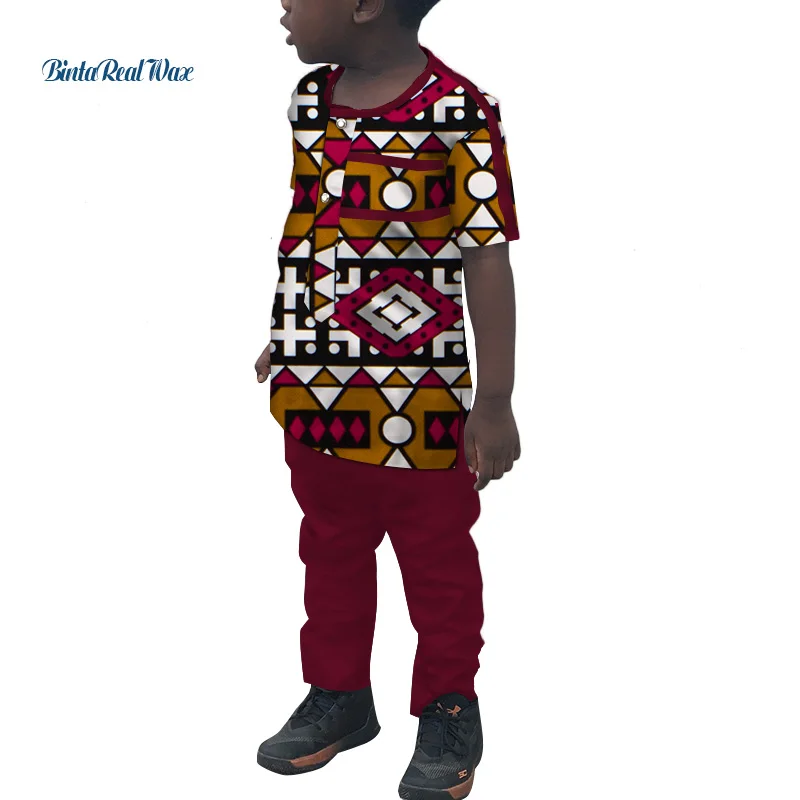 В африканском стиле для мальчиков топы и штаны, комплекты размера плюс, бразильское, богатая в африканском стиле, с рисунком, из кусков, рубашка и штаны, костюмы, детская Костюмы WYT258 - Цвет: 21