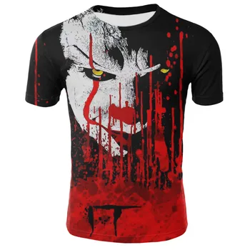 

Horror Movie IT: Chapter 2 3D Printing Men's Fashion T-Shirt Summer Horror IT Clown Gothic Tops Trend Street Clothing