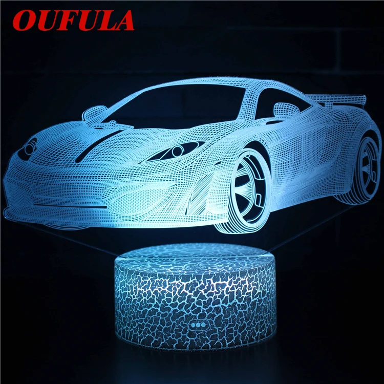 

Night LED Lights Cars 3D lamp Cute Toy Gift 7 Color Abstract Artist Graphics Cartoon Atmosphere Lamp For Children Kids Room