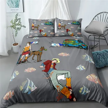 

Hip Hop Style Duvet Cover Set Grey Bedding Sets Bedroom Decor Bed Set Doona Quilt Comforter Cover with Pillowcases Dropship