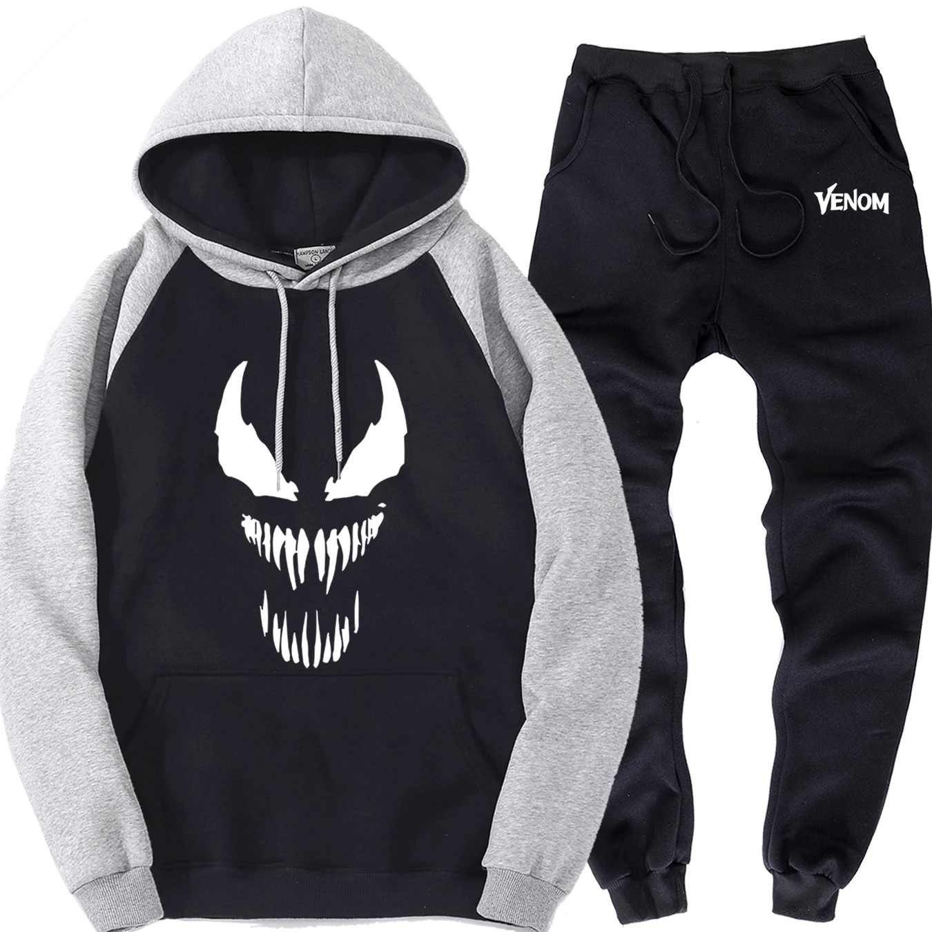Осень зима теплый спортивный костюм Venom мужские спортивные толстовки уличная тренировочные брюки Повседневная Harajuku одежда мужские новые Брендовые спортивные костюмы