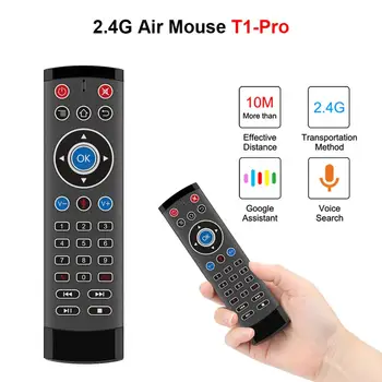 

T1 Pro 2.4G Wireless Air Mouse Gyro Remote Control Voice Control 29 Keys Mini Keyboard for Android TV Box