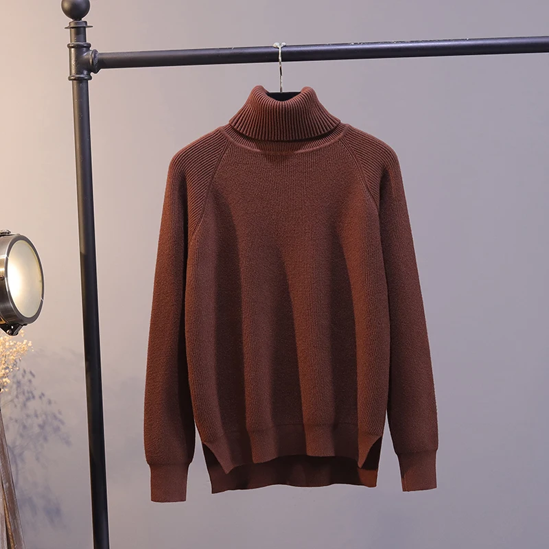 ONLYSVTER, толстый свободный свитер с высоким воротом, Женский пуловер, свитер, Осень-зима, теплый джемпер, топ, вязаный мягкий женский свитер, Топ