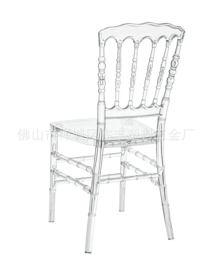 

Professional Production Transparent Resin Bamboo Napoleon Chair Wedding Chiavari Removable Crystal Napoleon