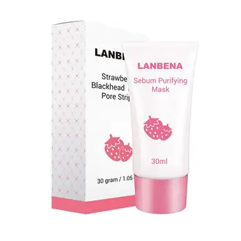 

LANBENA Strawberry Blackhead Remover Nose Mask Mud Pore Strip Black Mask Peel off Mask Acne Treatment Nose Peel Mask Skin Care