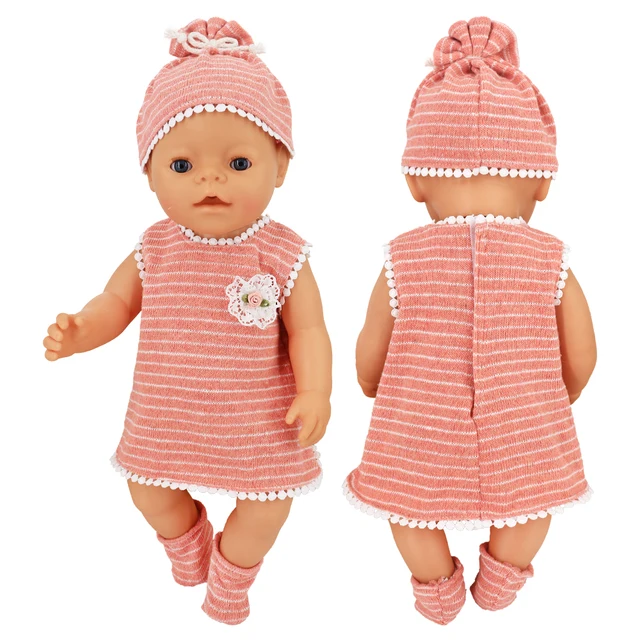 16-18 inch Doll Clothes Accessories Include Dress,Romper,Outfits and Hats fit 43cm Newborn Baby Zapf Doll, Nenuco Dolls Clothing 18-67A