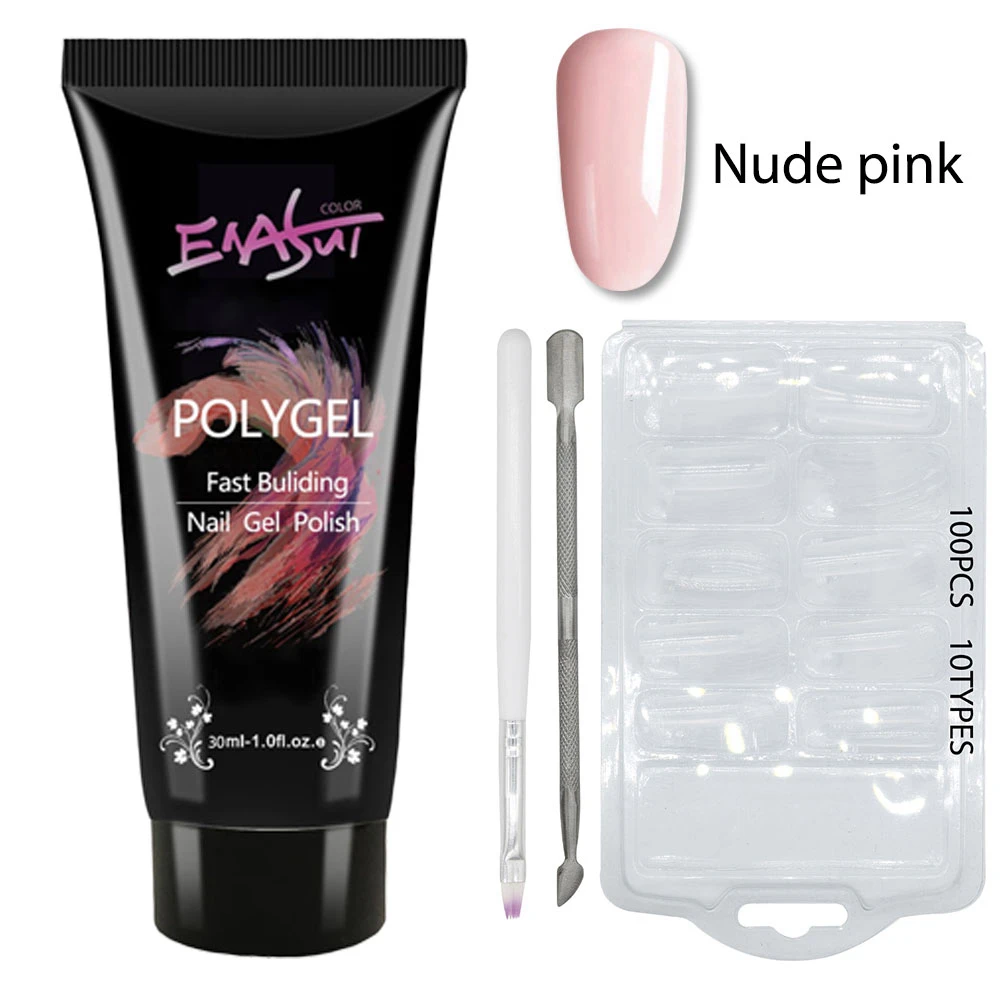 nude pink ENASUI строительный гель для быстрого наращивания ногтей, стартовый набор, Профессиональный Маникюрный Инструмент для дома, сделай сам, салонный быстрый набор гелей для ногтей - Цвет: nude pink