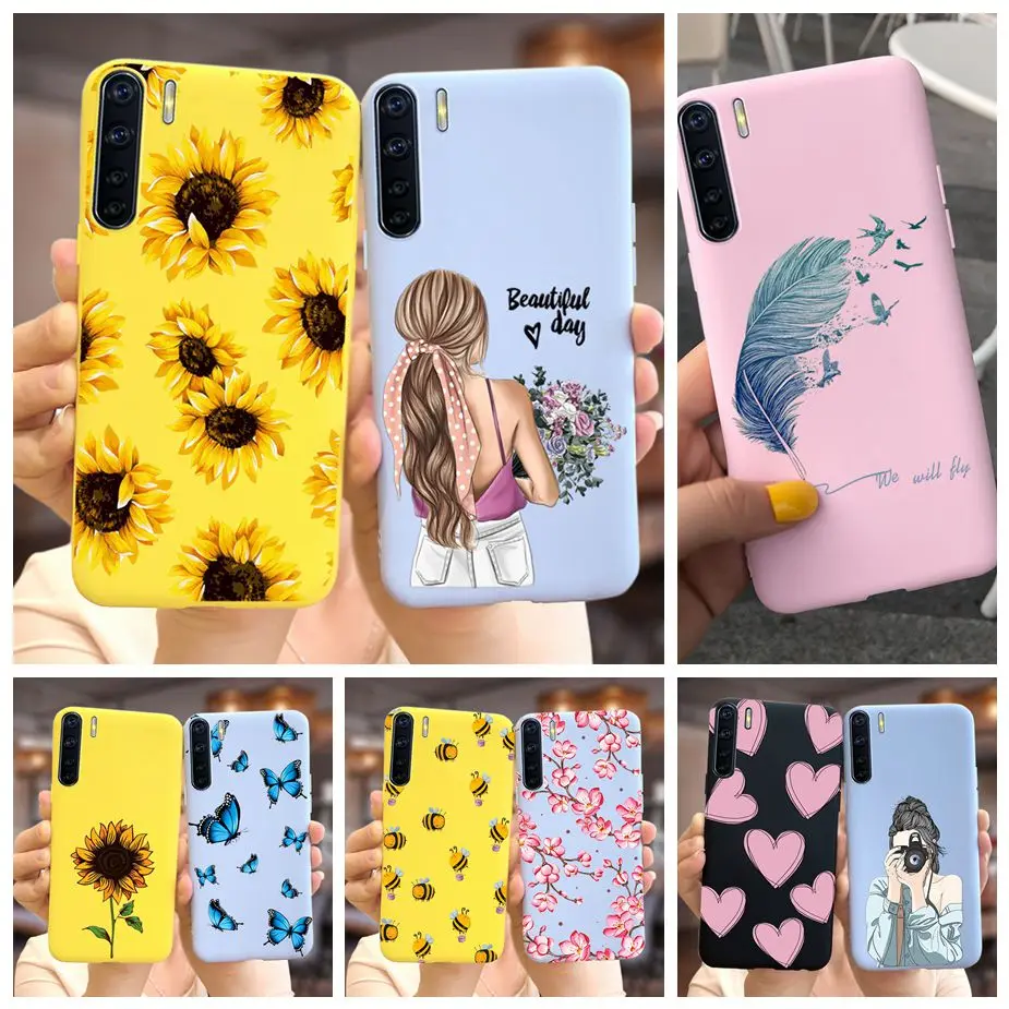 Чехол OppoA91 для Oppo A91 OppoF15 мягкий силиконовый чехол с красивым подсолнухом девушек