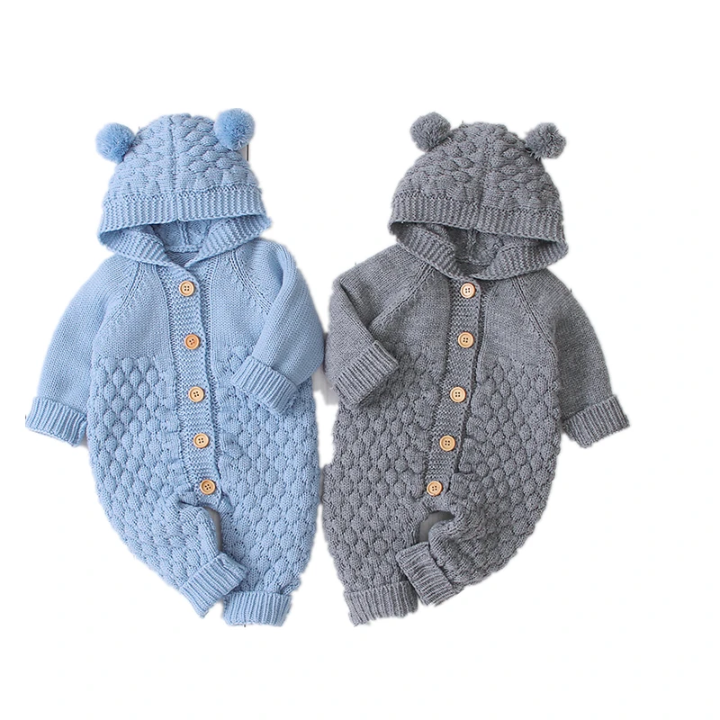 

Baby Rompers Knitted Long Sleeve Knit Newborn baby Boys Girls Jumpsuits Autumn Winter Toddler Children Overalls Clothing